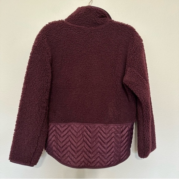NWT! Spiced Cabernet Athleta Cozy Sherpa Pullover Snap Sweatshirt - Multiple - Picture 5 of 5
